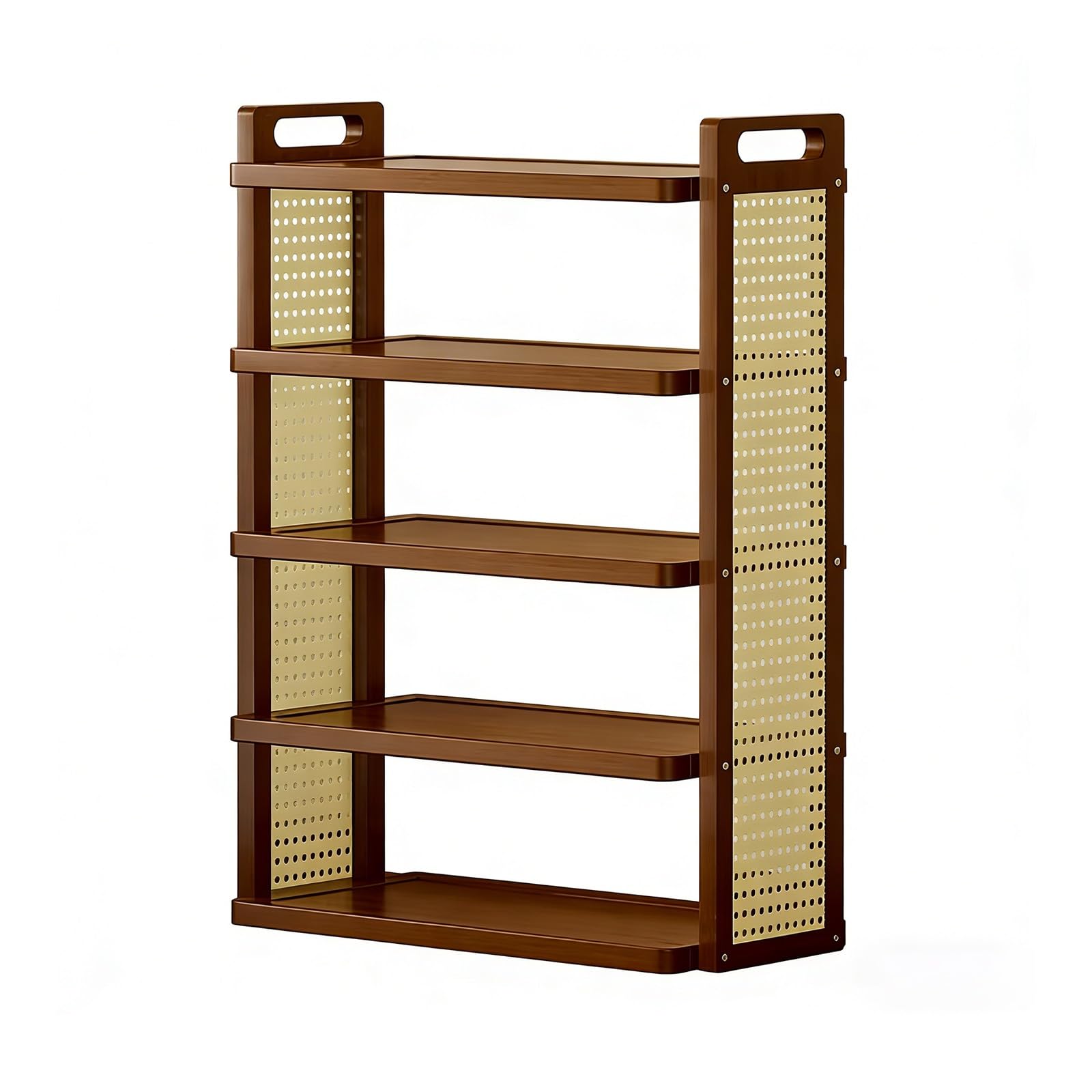 Scaffalatura Legno Scafali Ripostiglio Materiale del Pannello Composito Bordi Arrotondati Capacità di Carico di 5 Kg per Strato Adatto per Studio Scaffale da Cucina in Legno(B,50 * 25 * 68.5cm)