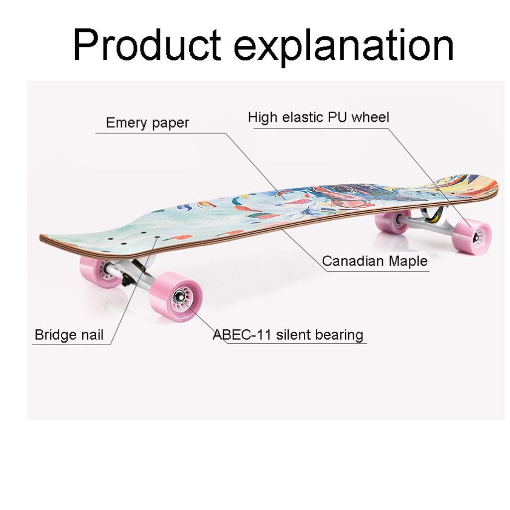 TXTC Skateboards Standard Complète Skateboards- PU Roues ABEC-11 for Les Débutants Entrées Enfants Garçons Filles Jeunesse Cruiser Maple Pro Skate Board, Longboard Skateboard