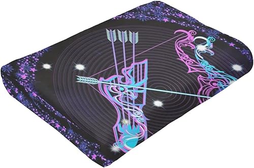 Miniatura 6 de Sagitario - Manta de franela con constelaciones, cálida y suave, 12 horóscopos, astrología, temática de constelación, decoración del hogar, 50 x 40
