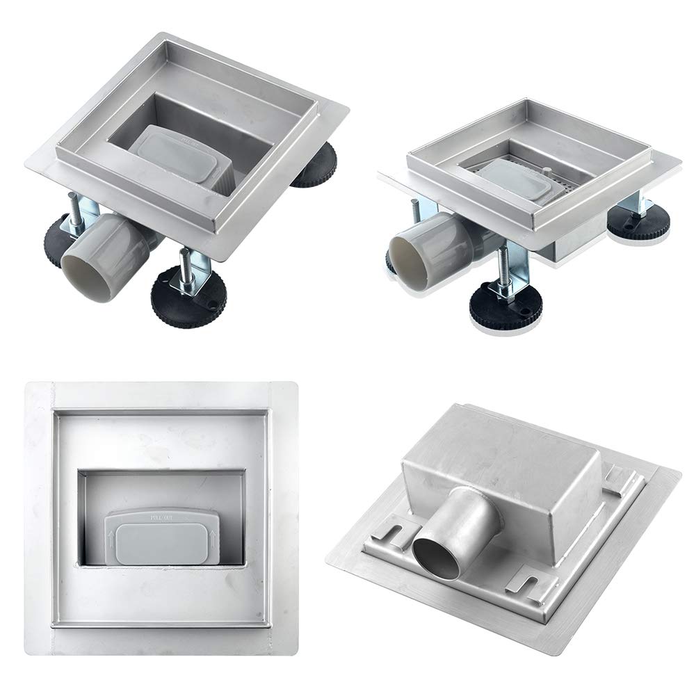 SIENOC Caniveau pour Douche,Caniveau de Douche en Acier Inox Siphon Sol d'évacuation à Carreler pour Salle de Bain,avec appareil désodorisant et filtre à cheveux