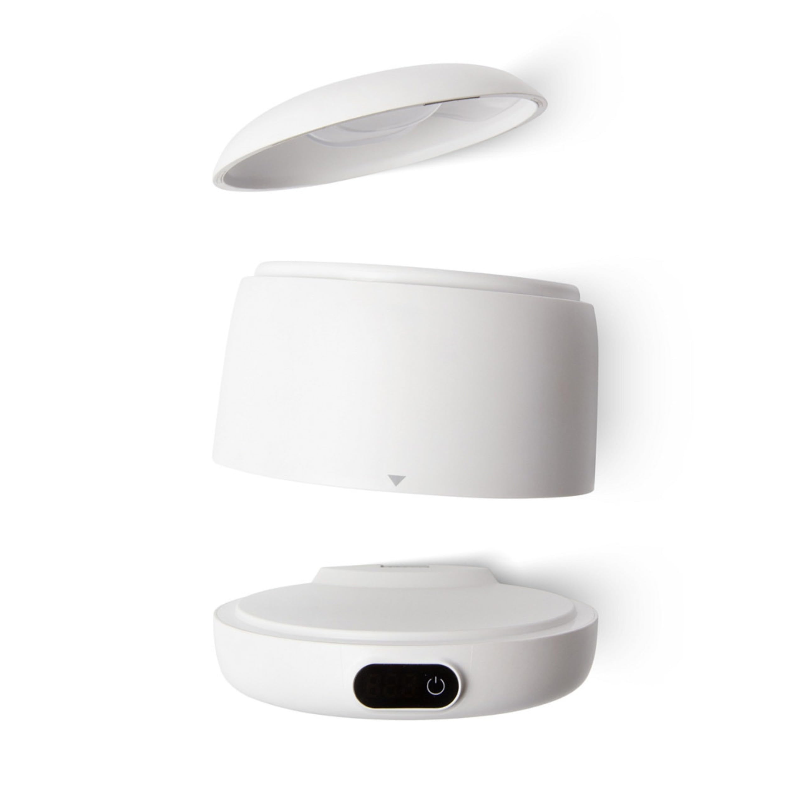 Chomper Labs: The Sonic Cleaner Pro - Nettoyeur à ultrasons et UV - Réservoir amovible 45 kHz pour aligneurs, protège-dents, protège-dents, 4 modes de nettoyage (blanc lunaire)
