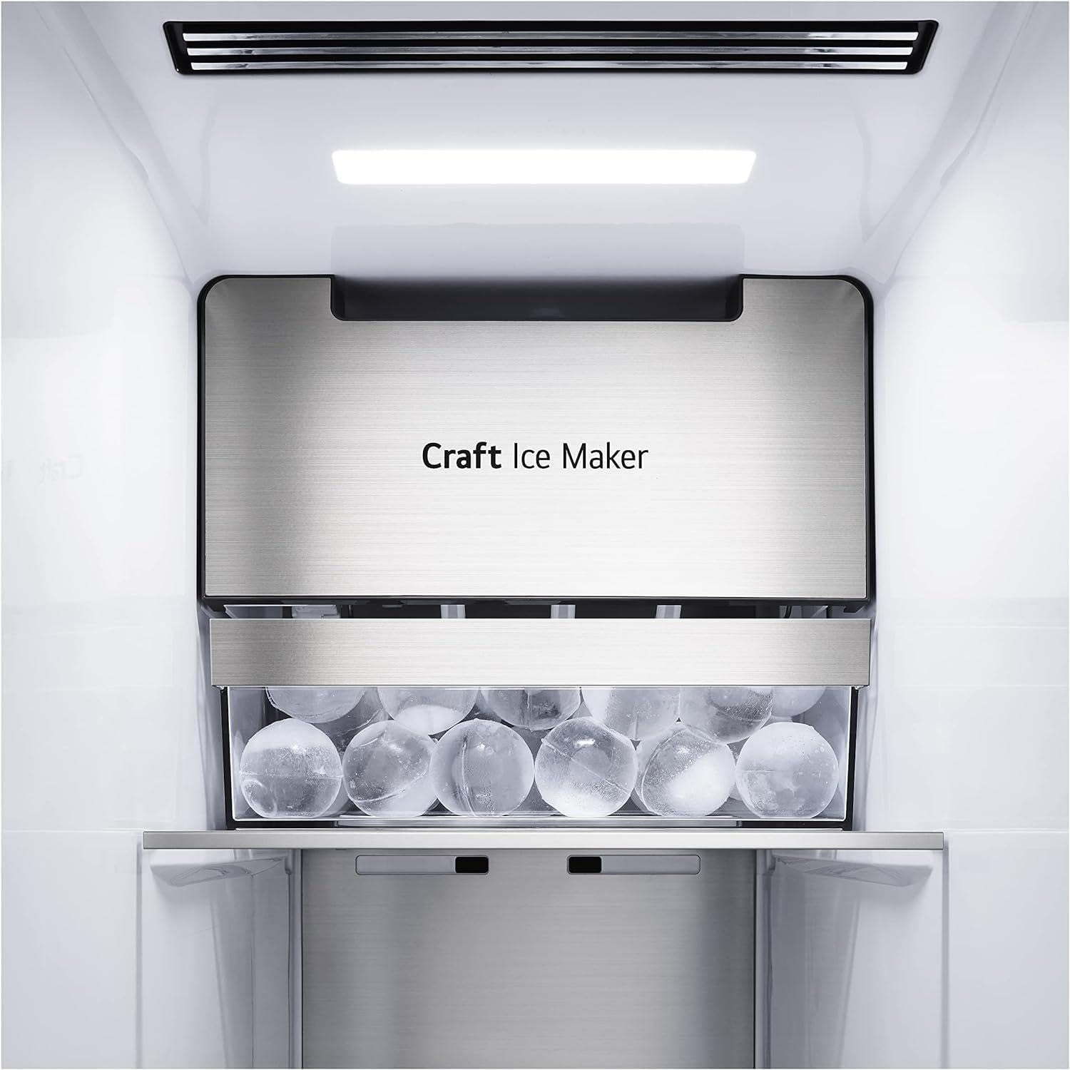 LG GSXV90MCDE Side-by-Side Kühlschrank mit Gefrierfach (628 L, Energieklasse D) mit InstaView, Door-in-Door, Craft Ice, Eis- und Wasserspender, Total No Frost, Schwarz