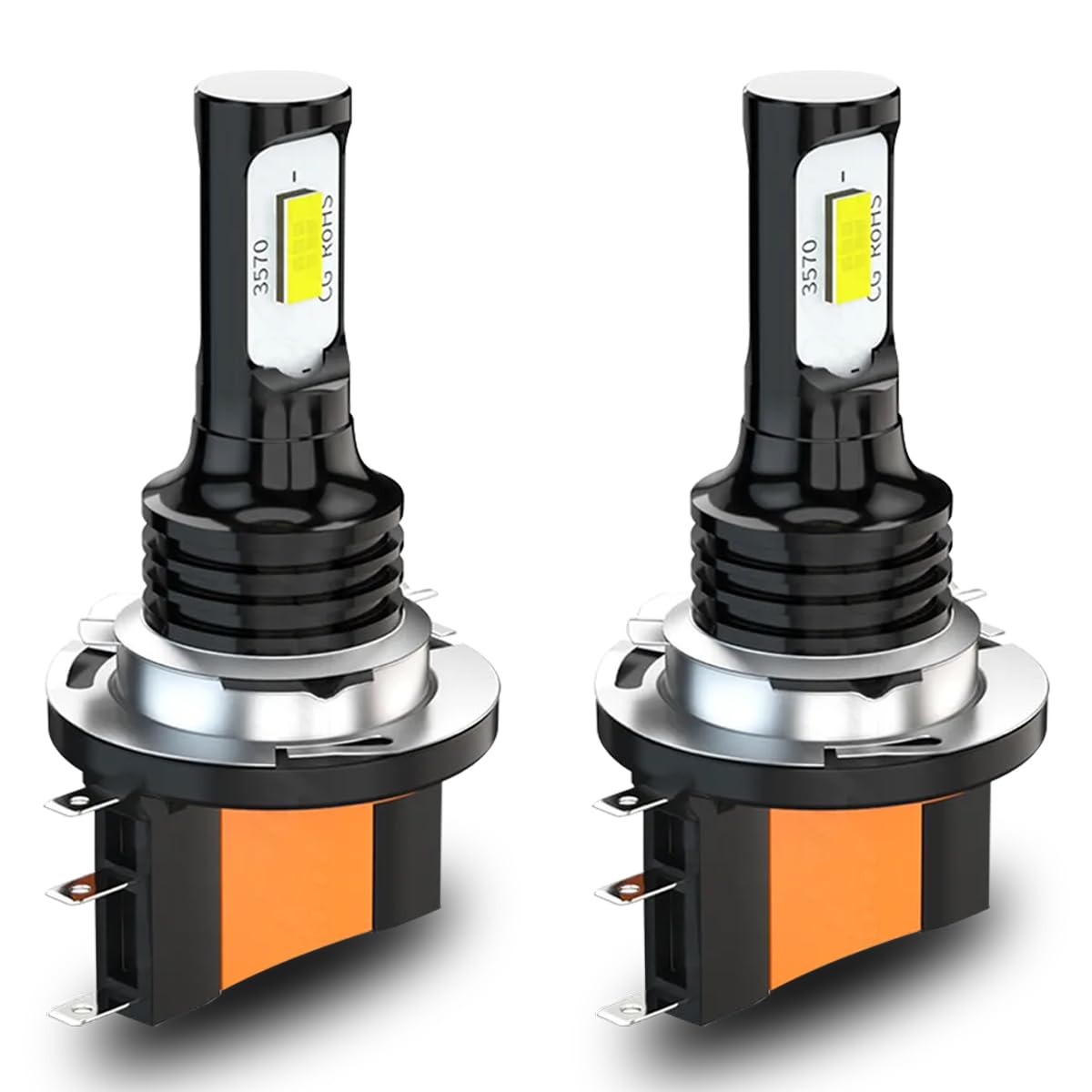 TJJTGBR 2 PCS H15 LED Fog Light Bulbs, 6000K Bright Anti-fog Lights, 3570-2SMD Chipsets Super Bright LED Bulbs Kits, Plug and Play Car LED Replacement Bulbs, Universal for Most Cars (White)