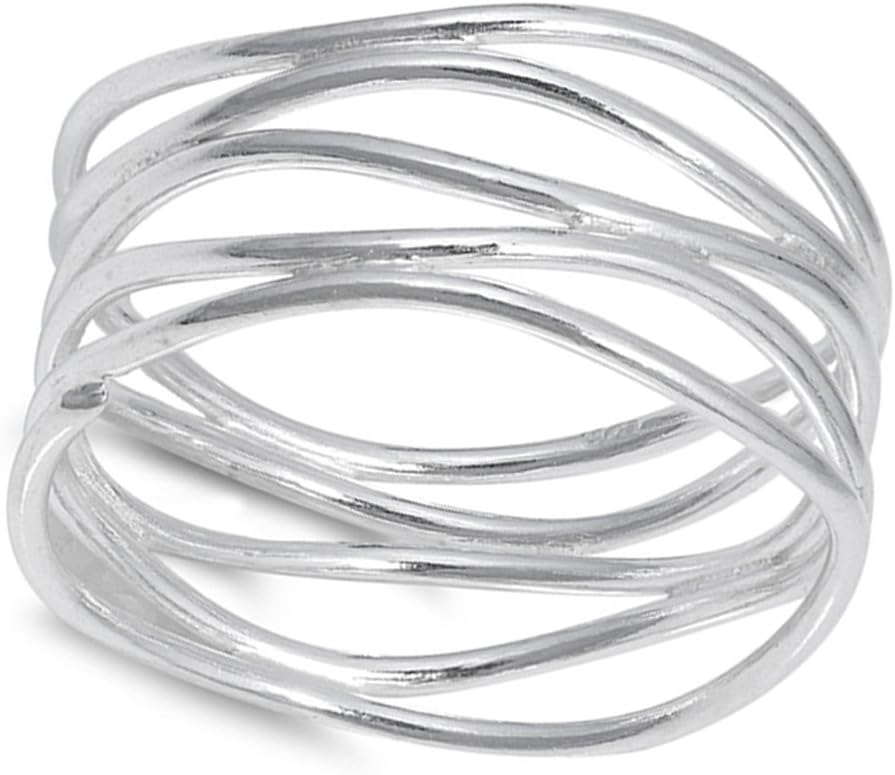 CHOOSE YOUR COLOR Sterling Silver Knot Bar Ring