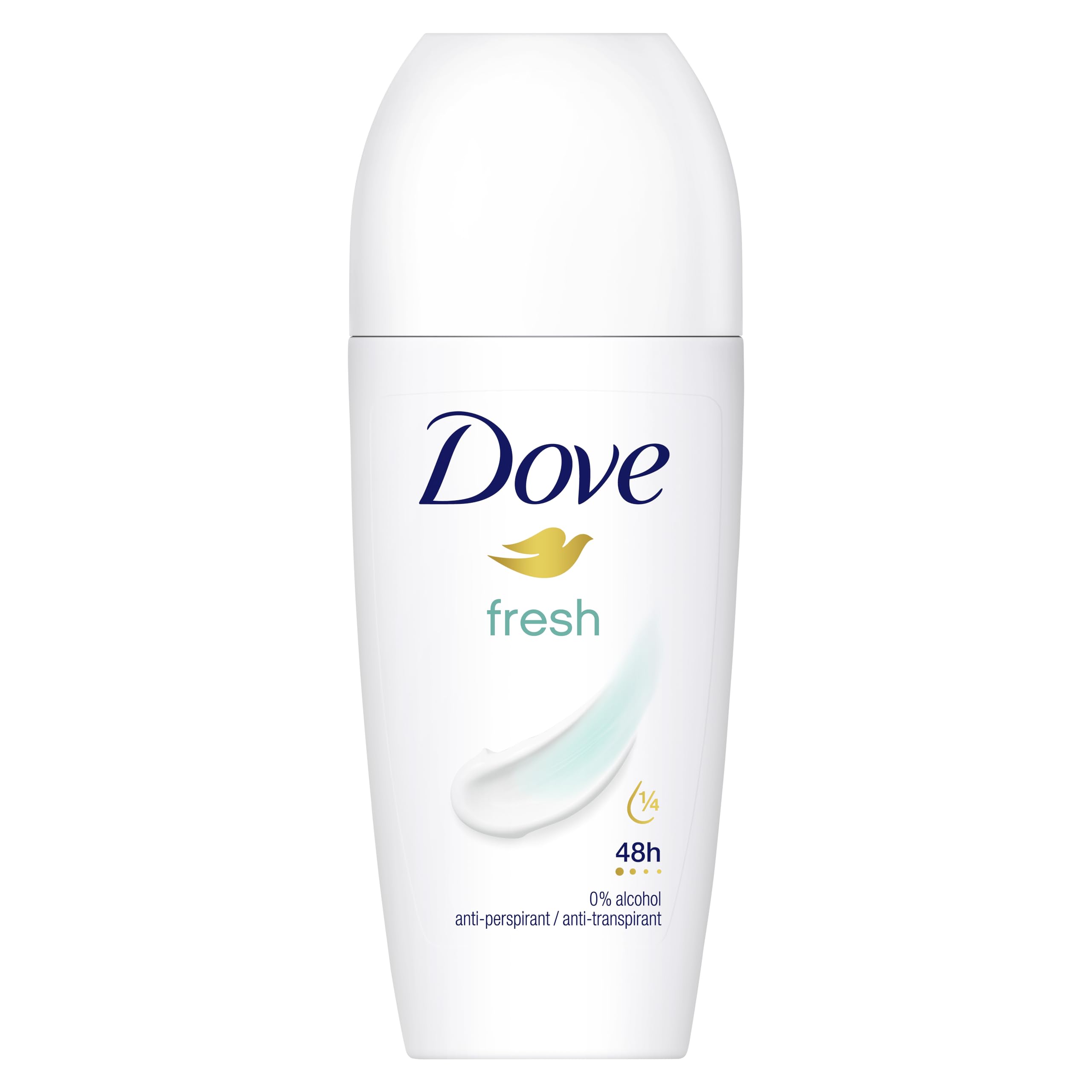 Dove Fresh Anti-Perspirant Roll On deodorant with ¼ moisturising cream for 48-hour protection and underarm care 50 ml