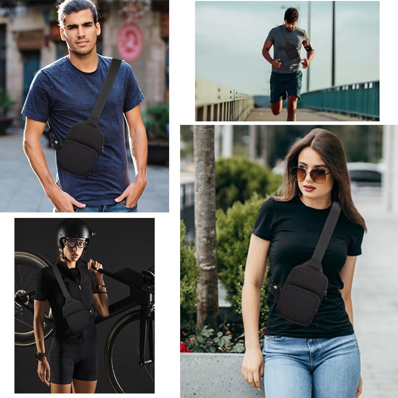 Crossbody Sling Bag Men, Cell Phone Shoulder Holster Men, Neoprene Waterproof Shoulder Backpack Chest Crossbody Bag - Image 2