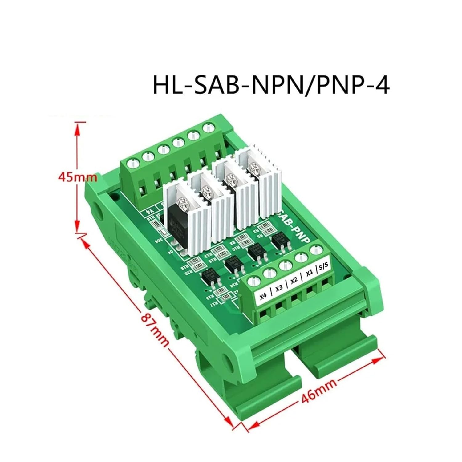 MCU PLC Signal Amplifier Board Input and Output NPN Isolation Belt Heat Sink(4 Channels,Input 3.3V-5V)