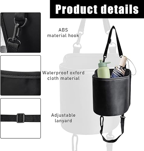 Miniatura 3 de Portavasos grande para automóvil, bolsa de adaptador de expansor para portavasos lateral, 7.50 x 5.04 x 8.07 pulgadas, bolsa de almacenamiento