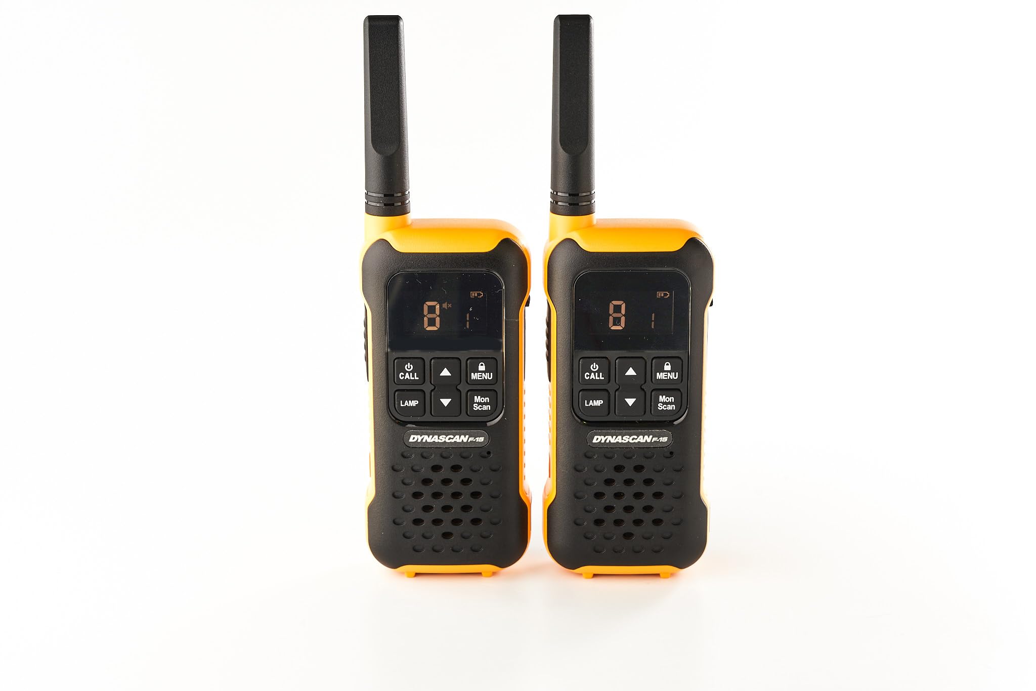 Dynascan F-15 Coppia Walkie Talkie Impermeabili IP67 Uso Libero PMR446, Ricetrasmittenti Galleggianti con SOS, Torcia LED, Funzione VOX, 16 Canali e Auricolari Inclusi