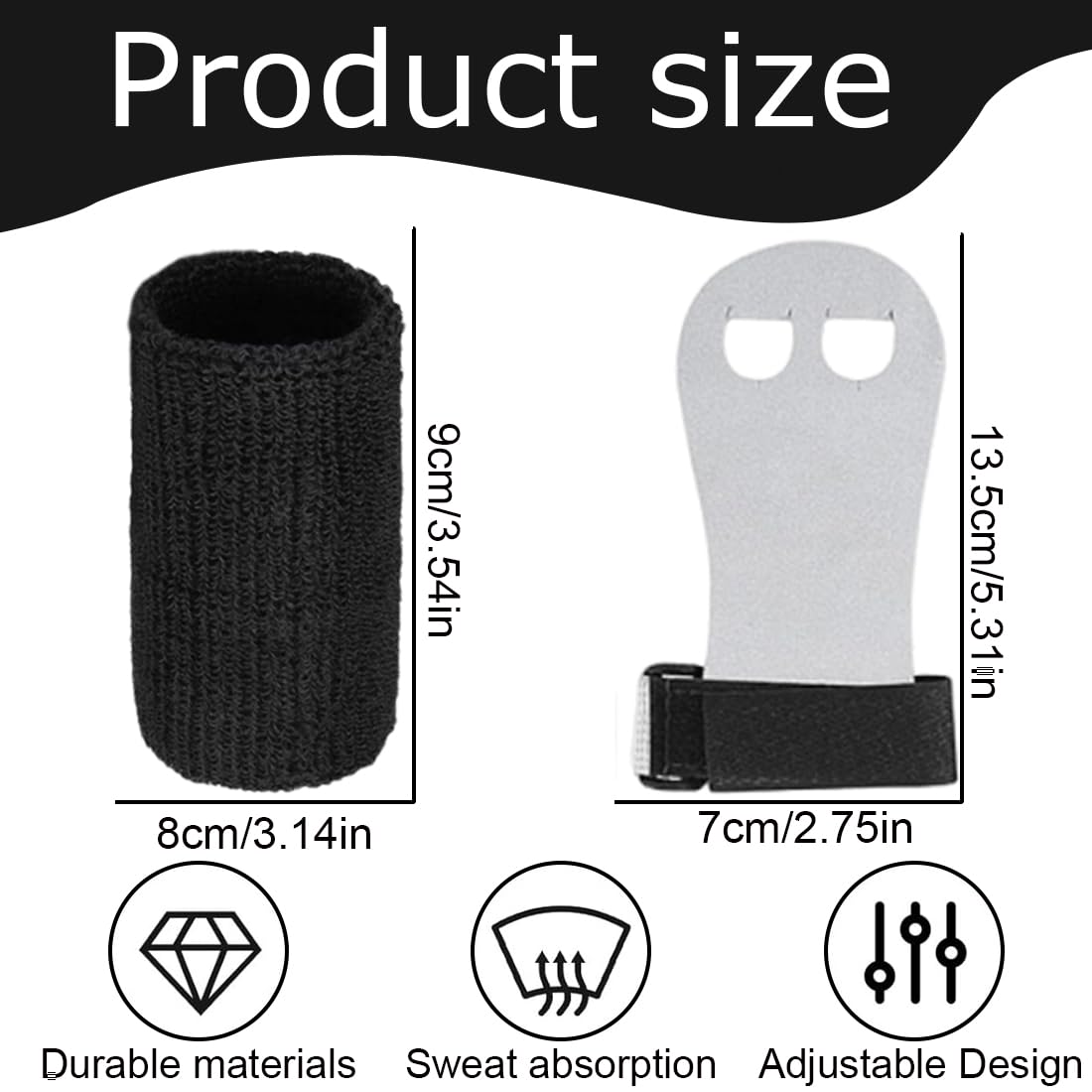 Paio Paracalli per Bambini Ginnastica Artistica Palm Grips Guanti da Barra Set Polsini Sportivi Protezioni Allenamento