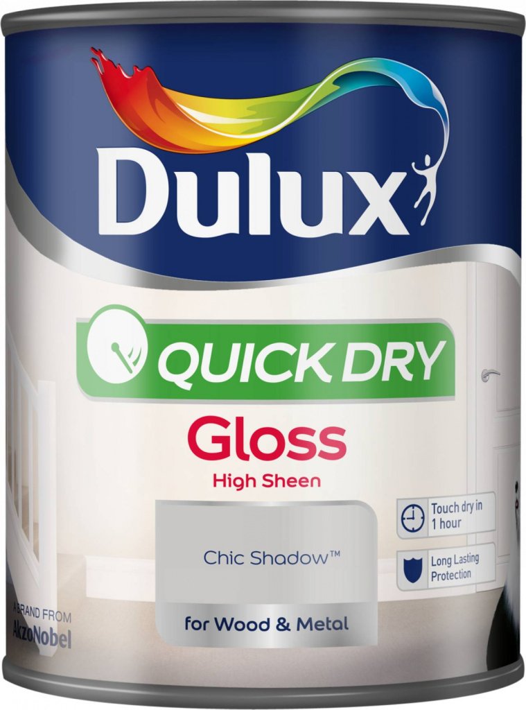 5211188 Dulux Quick Dry Gloss 750ml Chic Shadow (330484)