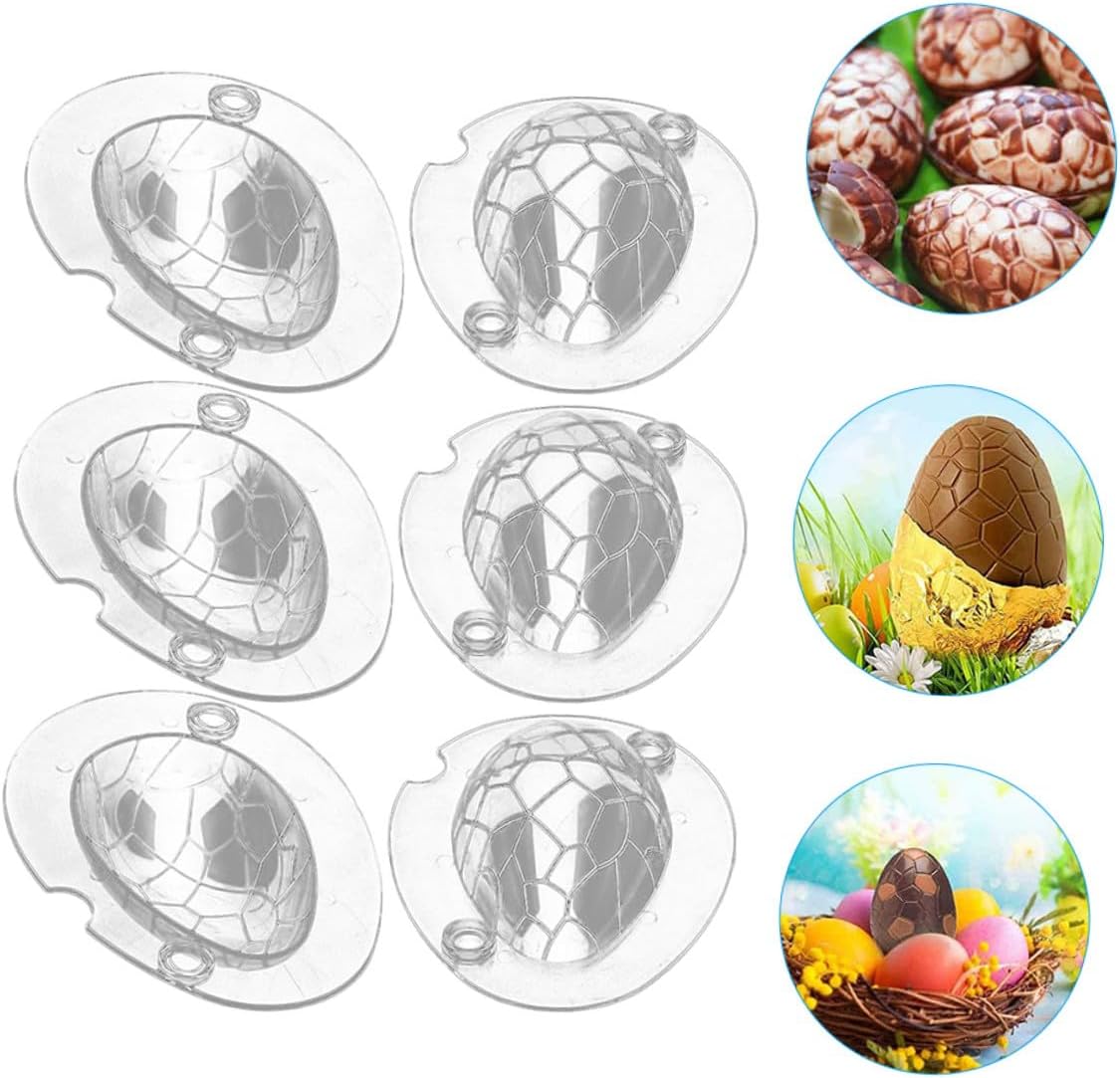 Dinosaur Egg Candy Mold 3 Sets Egg-shaped Chocolate and Cookie Baking Mold for Easter Dessert Decoration for Home Kitchen Baking