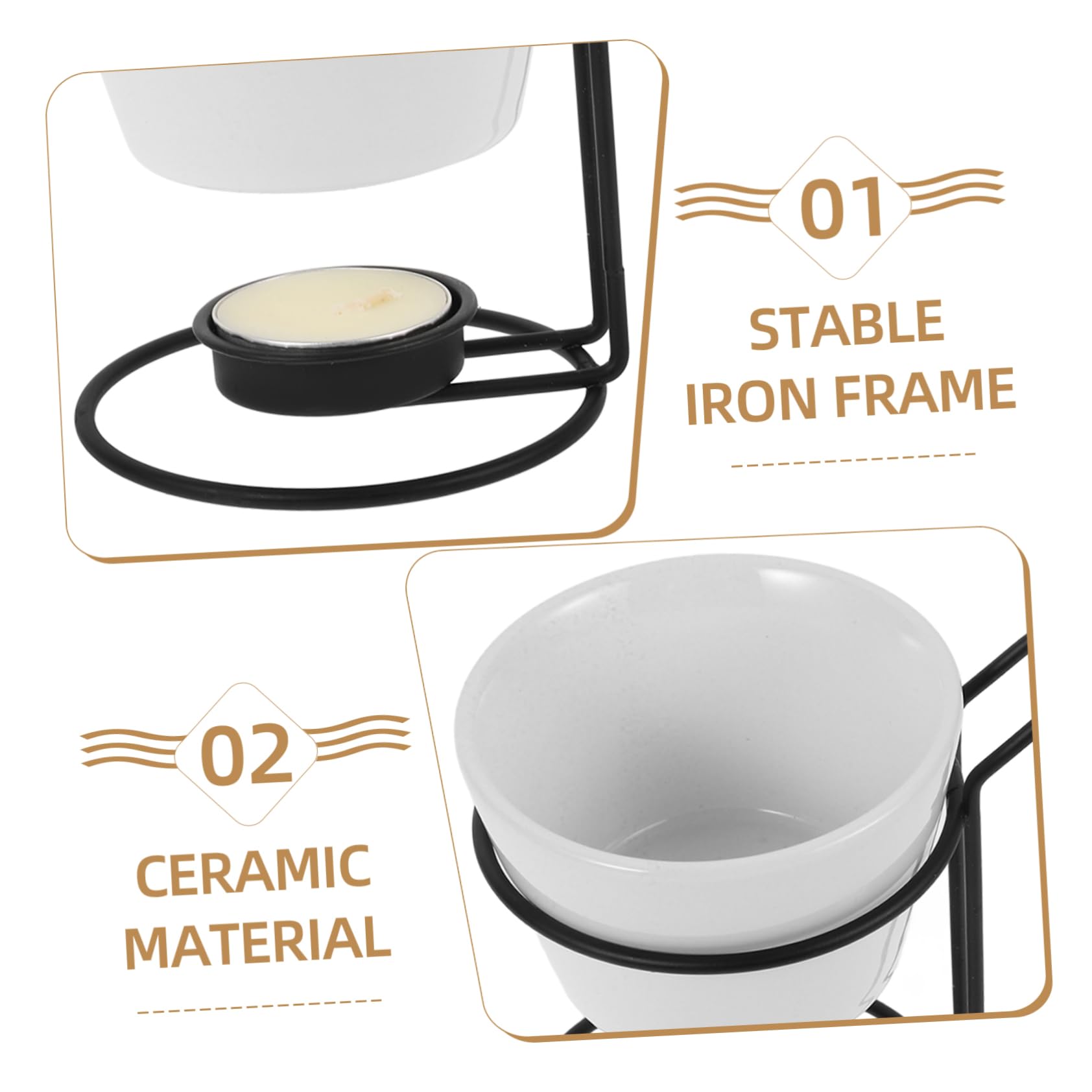 Amosfun 2sets Scaldaburro in Ceramica per Cioccolato o Formaggio Set per Fonduta Pentola in Ceramica per Fonduta Pentola Scaldaformaggio per Uso Domestico