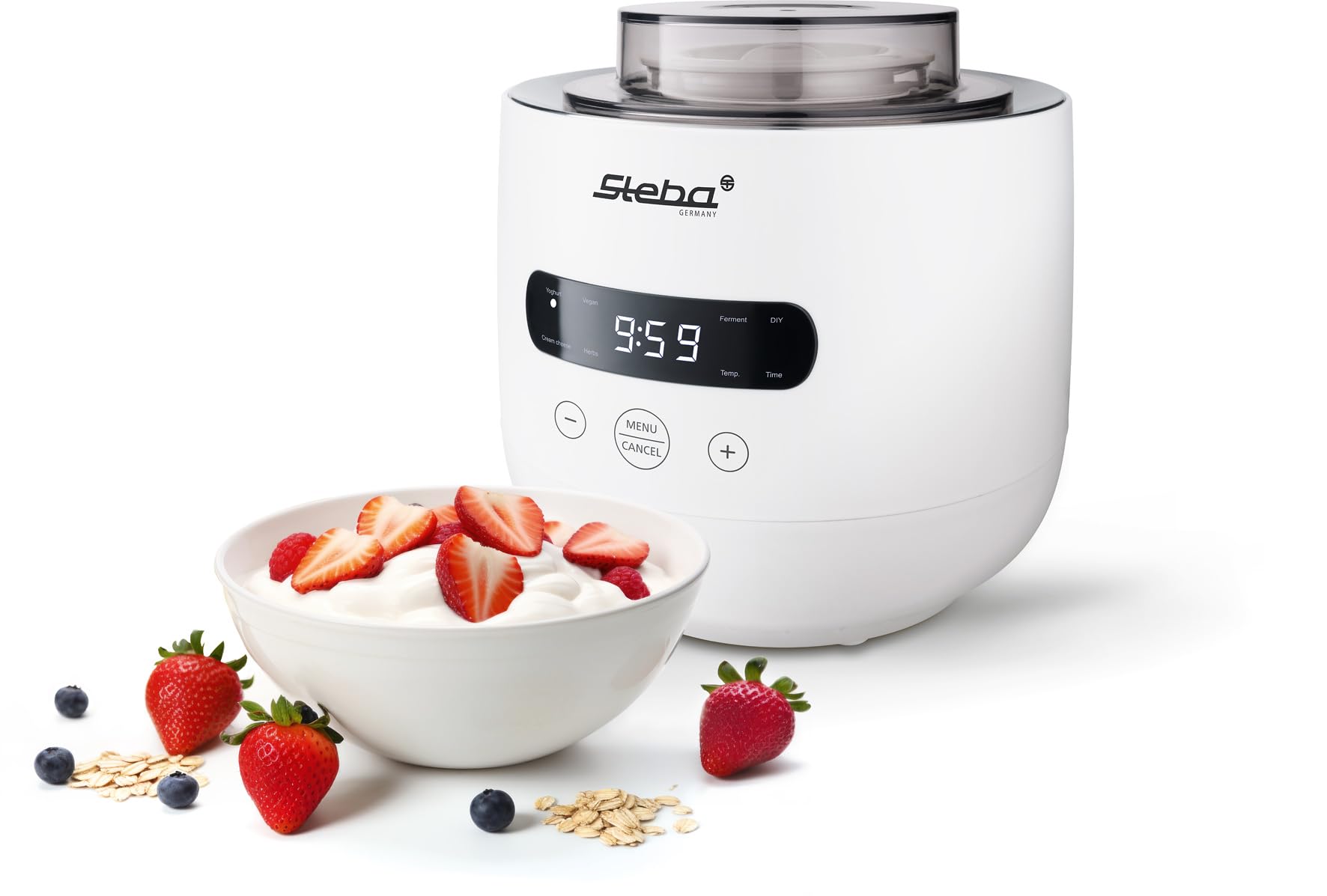 Steba JM 4 Joghurt-Maker mit 2 L- und 1,3 L-Glas, 5 Automatikprogrammen