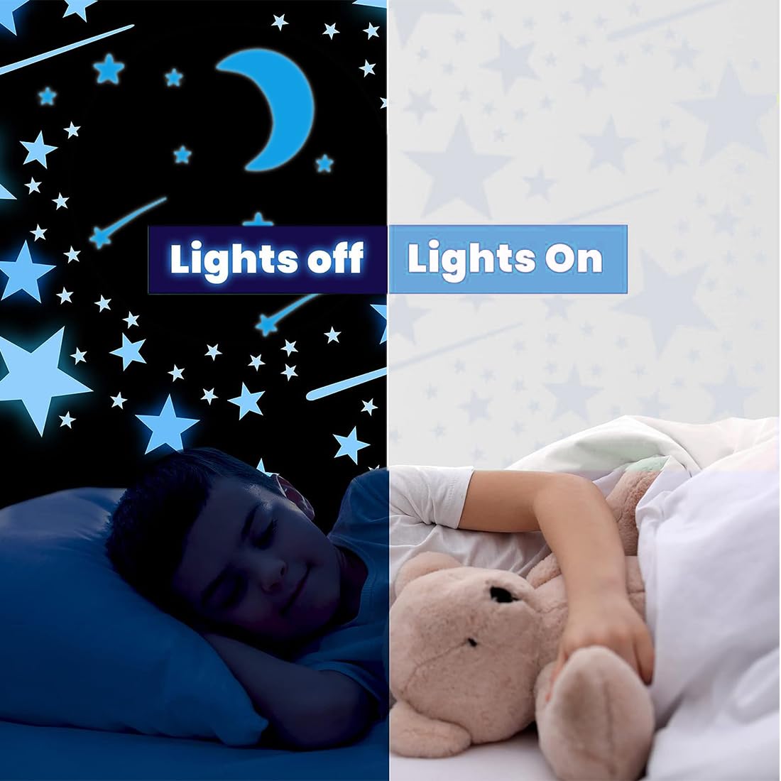 Stelle Adesive Fluorescenti Per Soffitto - 503 Pezzi Con Luna, Decorazione Luminosa Per Camera Bambini - Foto 3