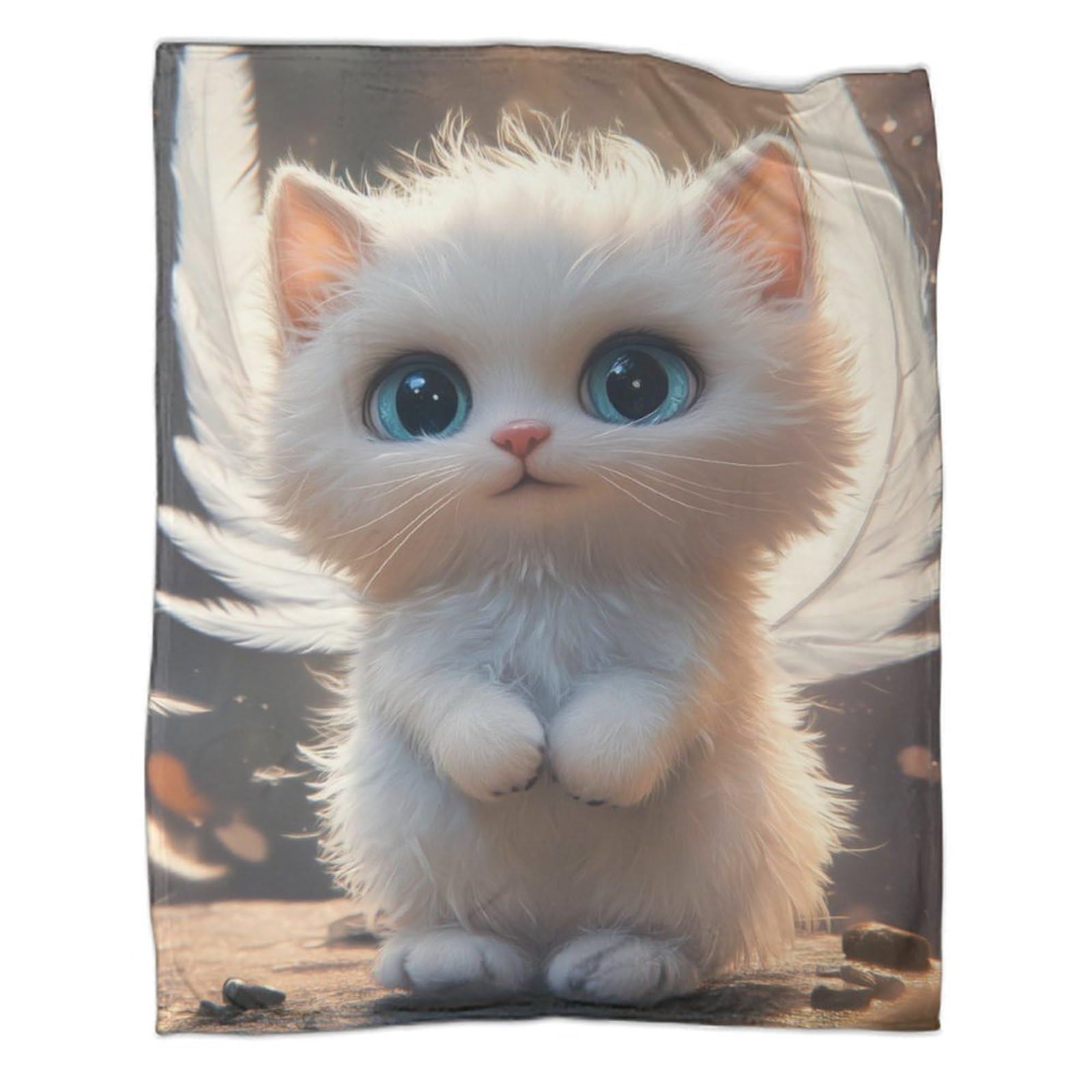 Couverture motif chats mignons 100x130cm, idée cadeau anniversaire ado et adulte fan de chat