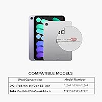 Vista 6 de edaiser Funda de teclado giratoria para Apple iPad mini 6ª 7ª generación a17 Pro, teclado Bluetooth compacto con trackpad retroiluminado RGB