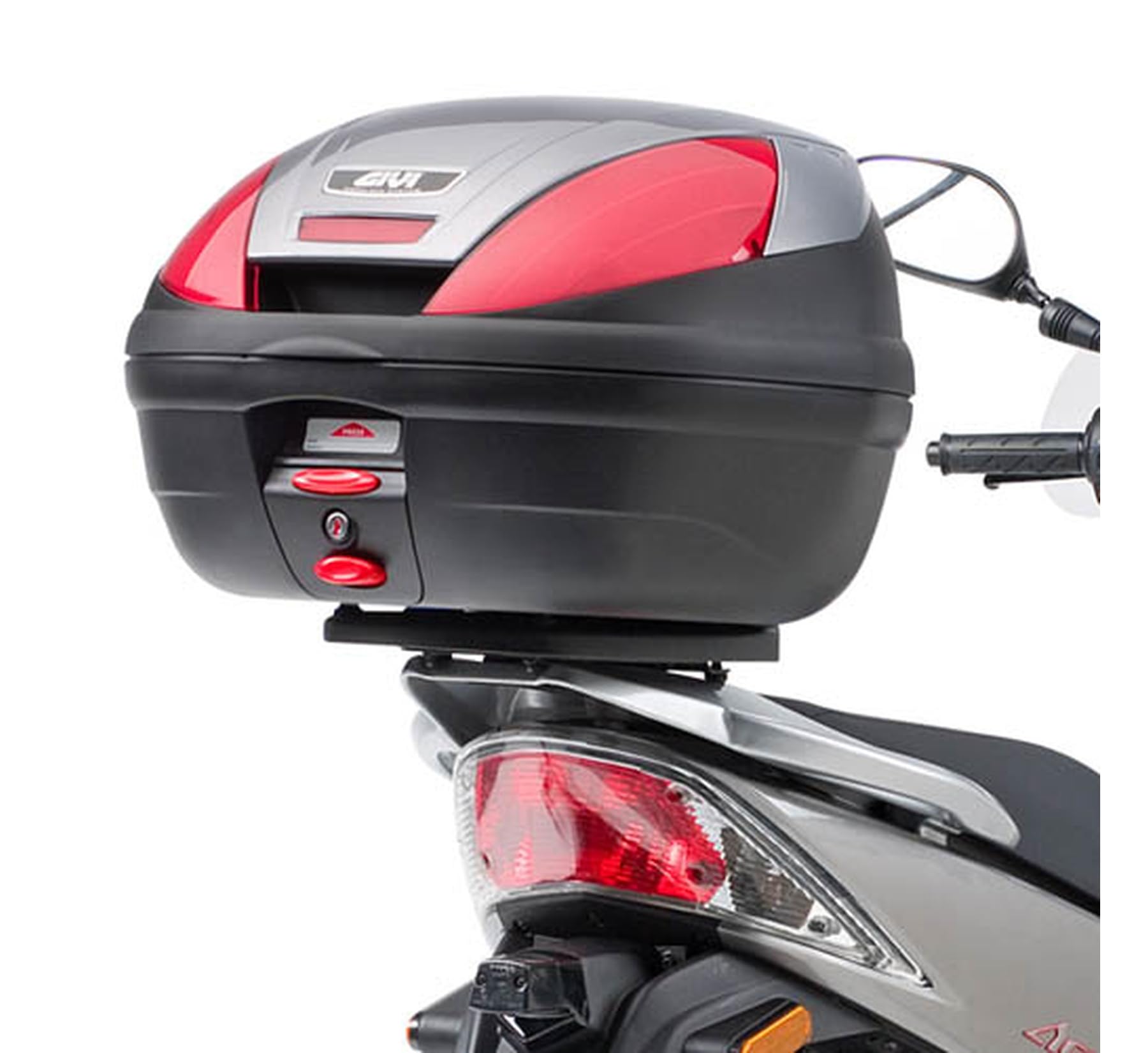 givi motorradkoffer alp44a monolock alpina aluminium 44 lt + träger kompatibel mit kymco agility 200 r16 2008 2009 2010 2011 2012 2013 mototopgun alp44a + e137