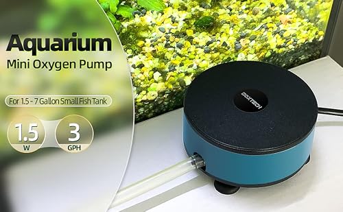 Mini Aquarium Air Pump for Fish Tank, Quiet Fish Tank Oxygen Pump Portable USB Air Pump Aquarium Bubbler Kit with Air Stone and Airline Tubing for 1.5-7 Gallon Fish Tank Fish Bowl