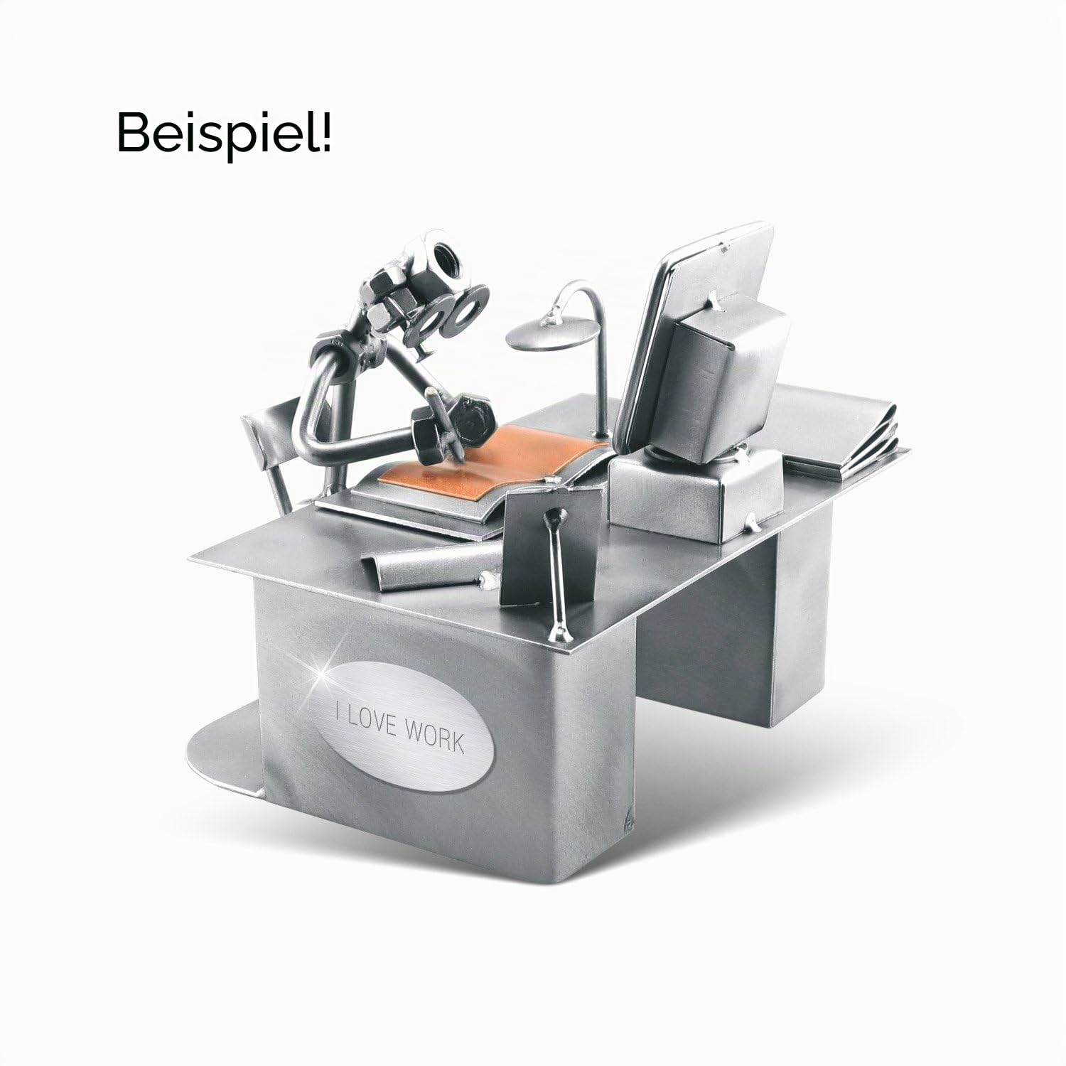 Steelman24 Schraubenmännchen Bäcker mit Gravur Option | Made in Germany,Handarbeit,Geschenkidee,Stahlfigur,Metallfigur
