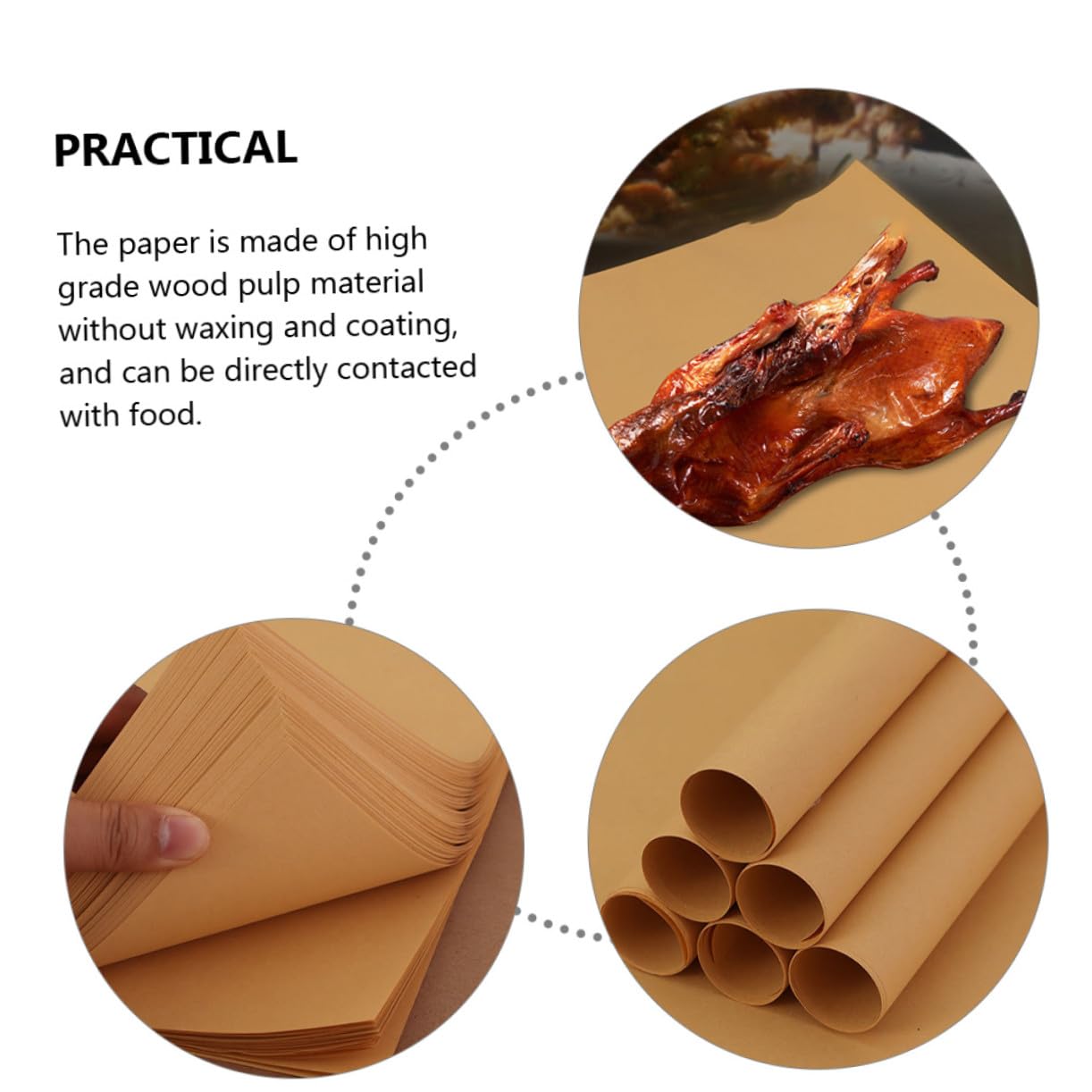 TOYANDONA Papel Para Alimentos y Sándwiches 29x29 Cm 70 g Sin Encerado Pulpa De Madera Resistente a Grasas Uso Alimenticio Desechable Para Envolver Carnes, Quesos y Hamburguesas 300 Hojas
