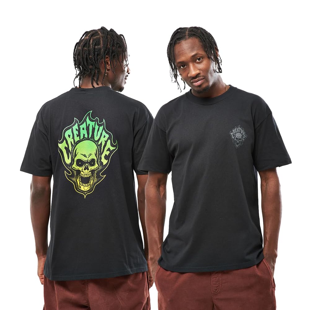 CREATURE Skateboards Shirt Bonehead Flame Black