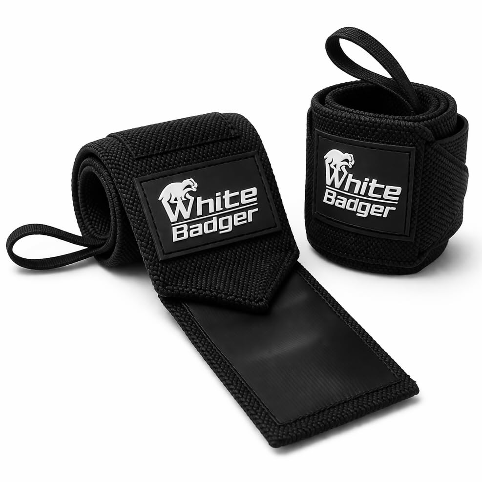 WhiteBadger Wrist Support for Gym | Beginner Friendly Wrist Band | Adjustable Strap with Thumb Loop | Weightlifting & Workout Support for Men & Women-image-33