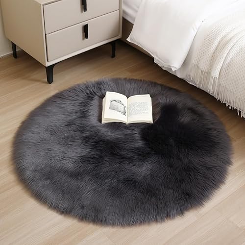 Miniatura 120 de Alfombra de piel sintética esponjosa de piel de oveja blanca, 4 x 6 pies, ultra suave, para dormitorio, mesita de noche, sala de estar, guardería