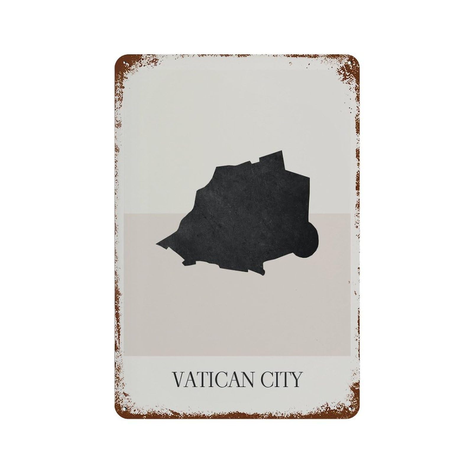 xiaoxiaoshen Vatican City Map Minimalist Boho Decor For Home Or Gift Wall Decor Art Metal Tin Poster Modern Home Decor Art Home Bar Shop Decorations Vintage Sign 30x20cm