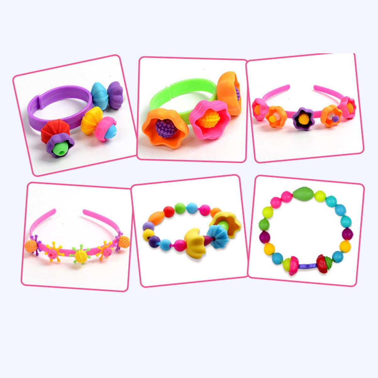 TOYANDONA Juego de Cuentas de Plástico DIY para Niñas, Caja Organizadora 550 Piezas, Pulseras y Collares Artesanales, Manualidades Creativas para Niños, Set de Bricolaje Infantil