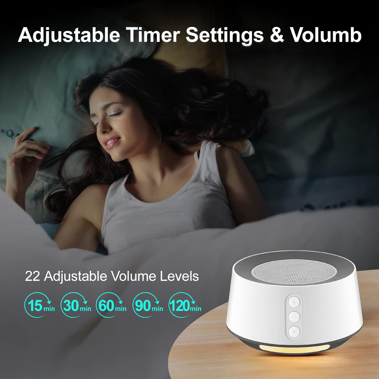 Kipcush K1 White Noise Machine with timer and volume settings
