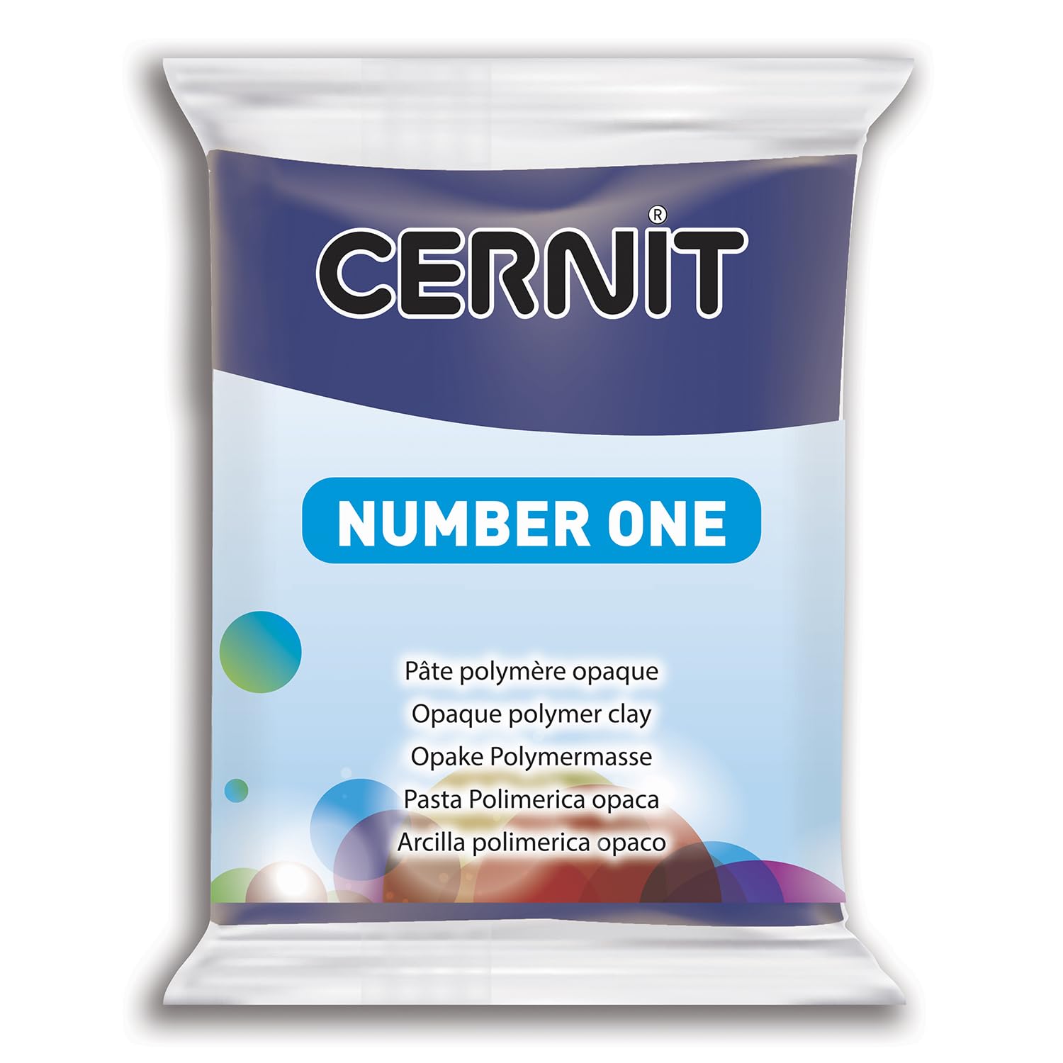 Cernit CE0900056246C - A Pack of Polymer Clay Block - Number One Range - Modelling and Baking Clay - Ultramarine Colour - 56 g block - Manufactured in Belgium