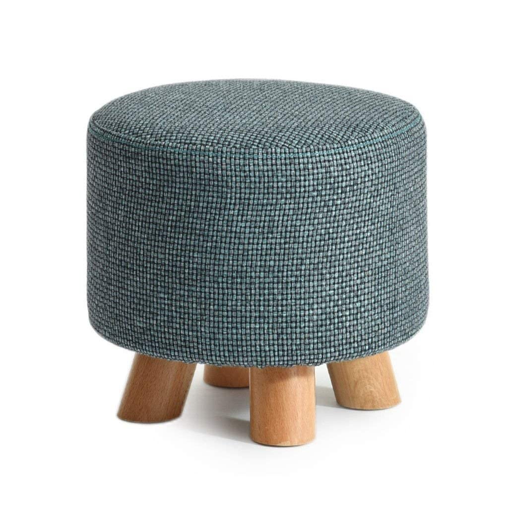 Tabouret en bois bleu de salon, petit banc à chaussures confortable