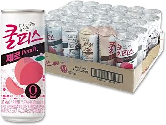 Krupis Zero, Peach Flavor, 8.1 fl oz 230 ml, Set of 30, Sold in Box, Refreshing Taste, Korean Drink, Beverages