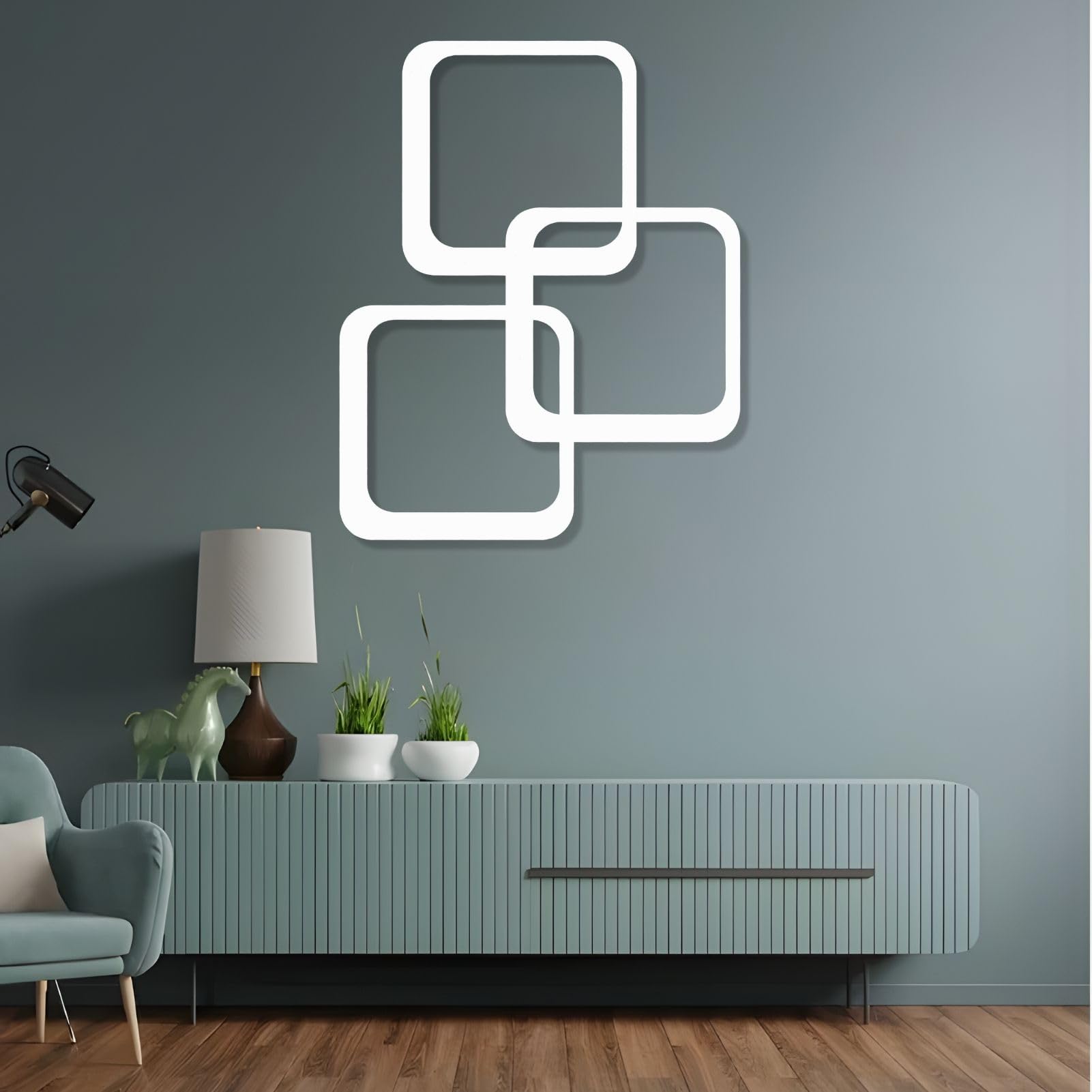 Arte de pared de metal con cuadrados geométricos, arte de pared de metal moderno de mediados de siglo, decoración de pared de arte geométrico, arte de pared de metal abstracto, arte de pared de metal