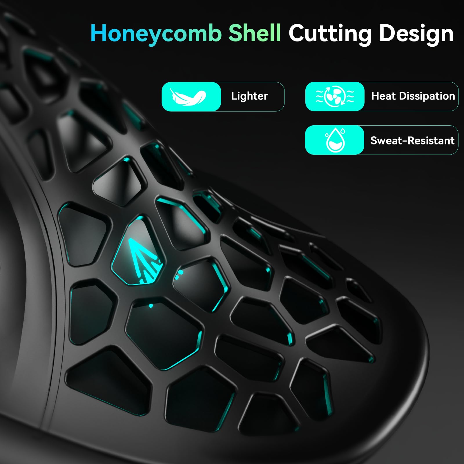 SOLAKAKA E9 PRO Vertikale MMO Gaming-Maus mit 8K-Dongle, 36000 DPI PAW3395 Sensor, 8.000 Hz Polling-Rate, Tri-Modus, ergonomische kabellose Maus mit 10 Seitentasten, RGB-Maus für PC/Mac, Schwarz