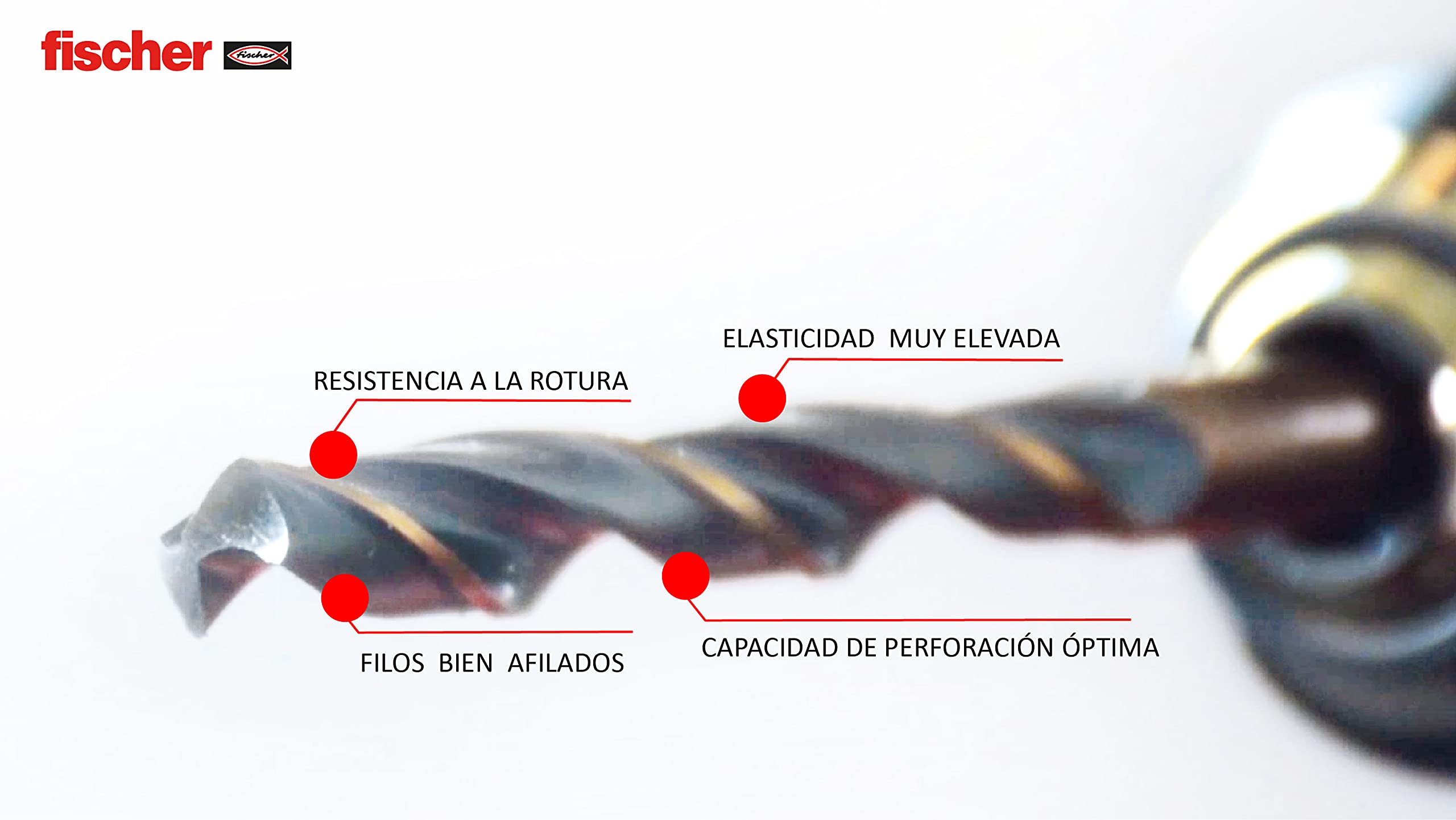 fischer - Juego de brocas para metal F3 Flexible y de Larga duración HSS-R DIN338 12,5x101/151 (5 Unidades)
