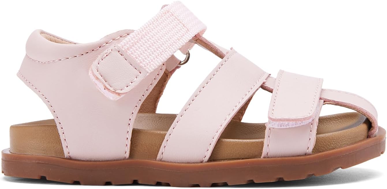 BMCiTYBM Toddler Boys Girls Sandals Open Toe Arch Support Slides Adjustable Straps Cork Footbed Slippers for Indoor Outdoor - Image 3