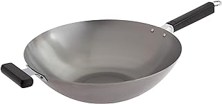 JOYCE CHEN Professional Series 14-Inch Carbon Steel Wok with Phenolic Ha...