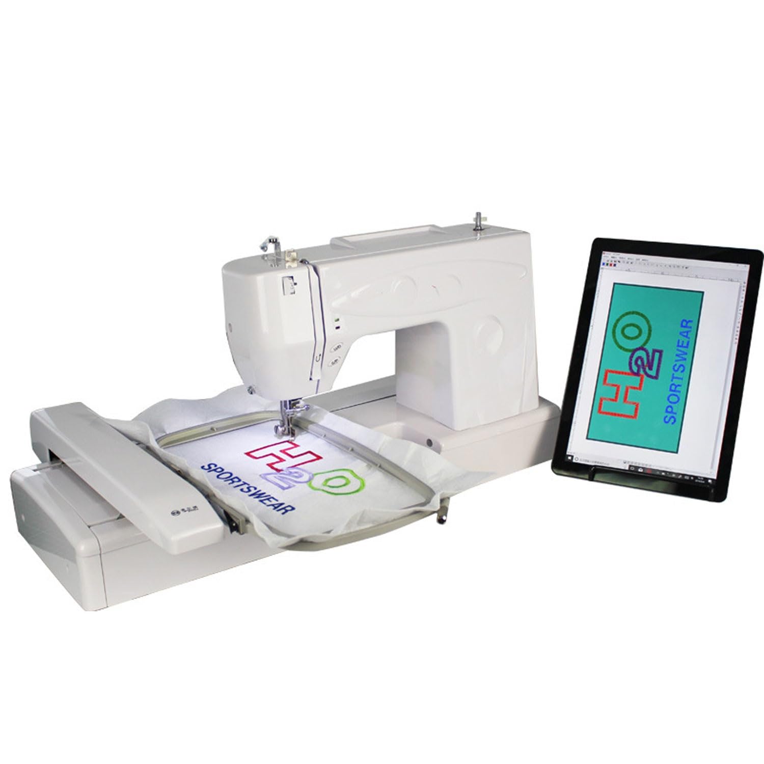 Macchina da ricamo con 500 punti/min, automatica con luce LED, telaio grande per magliette, piatti e cappelli