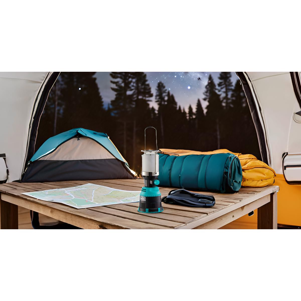 INTEC - Lampe à gaz 450W piezo coque ABS pour cartouche gaz 190g Lanterne camping