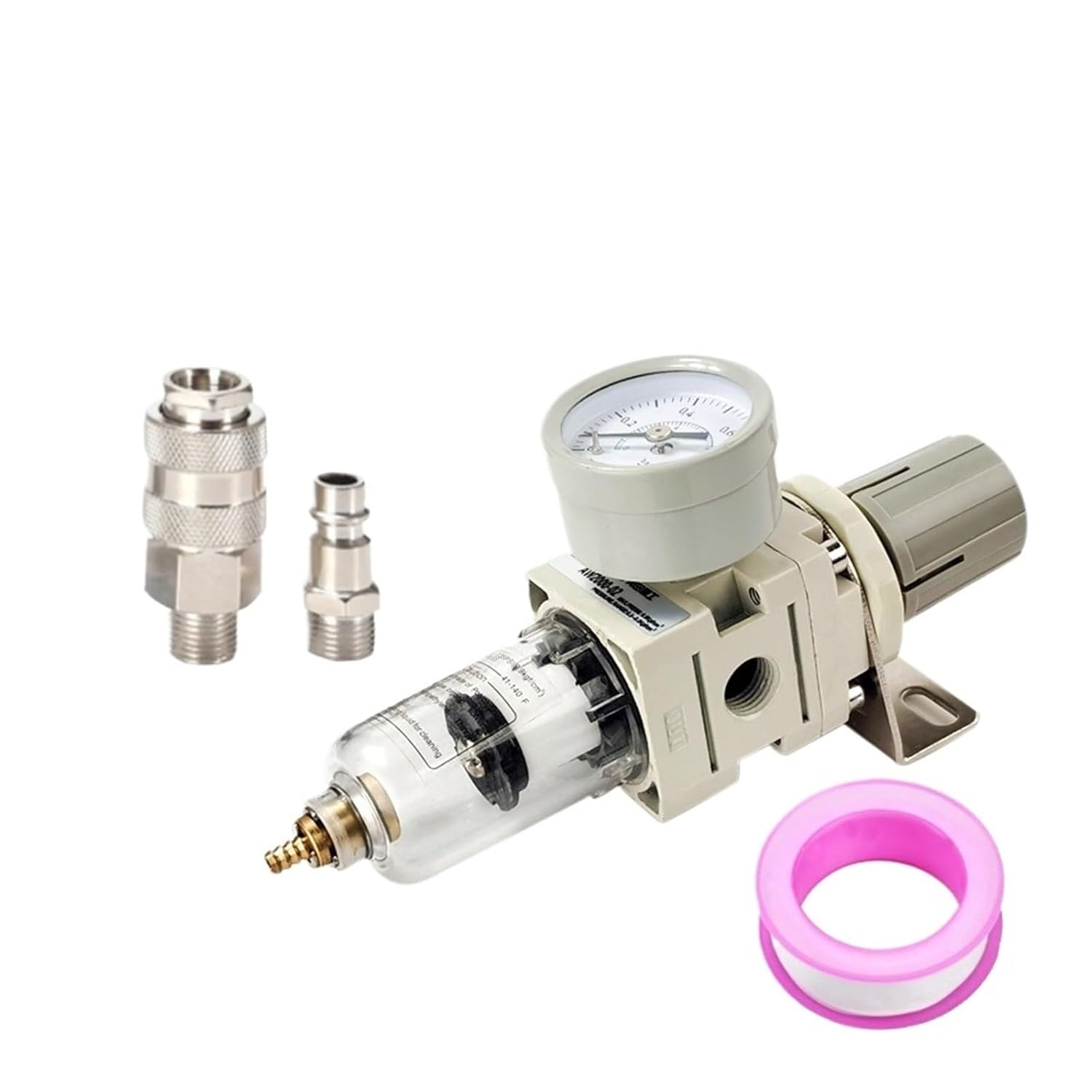 AW2000-02 Pneumatic 1/4 BSP Air Filter Pressure Regulator Combination Backpack Air Tool Compressor Filter with Pressure Gauge(AW2000-02 F EU)