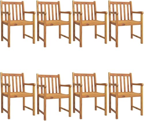 Miniatura 2 de Sillas de patio, 8 piezas de 22 x 21.9 x 35.4 pulgadas, madera maciza, puerta exterior, sillas para comedor, sillas de mesa para patio, playa,