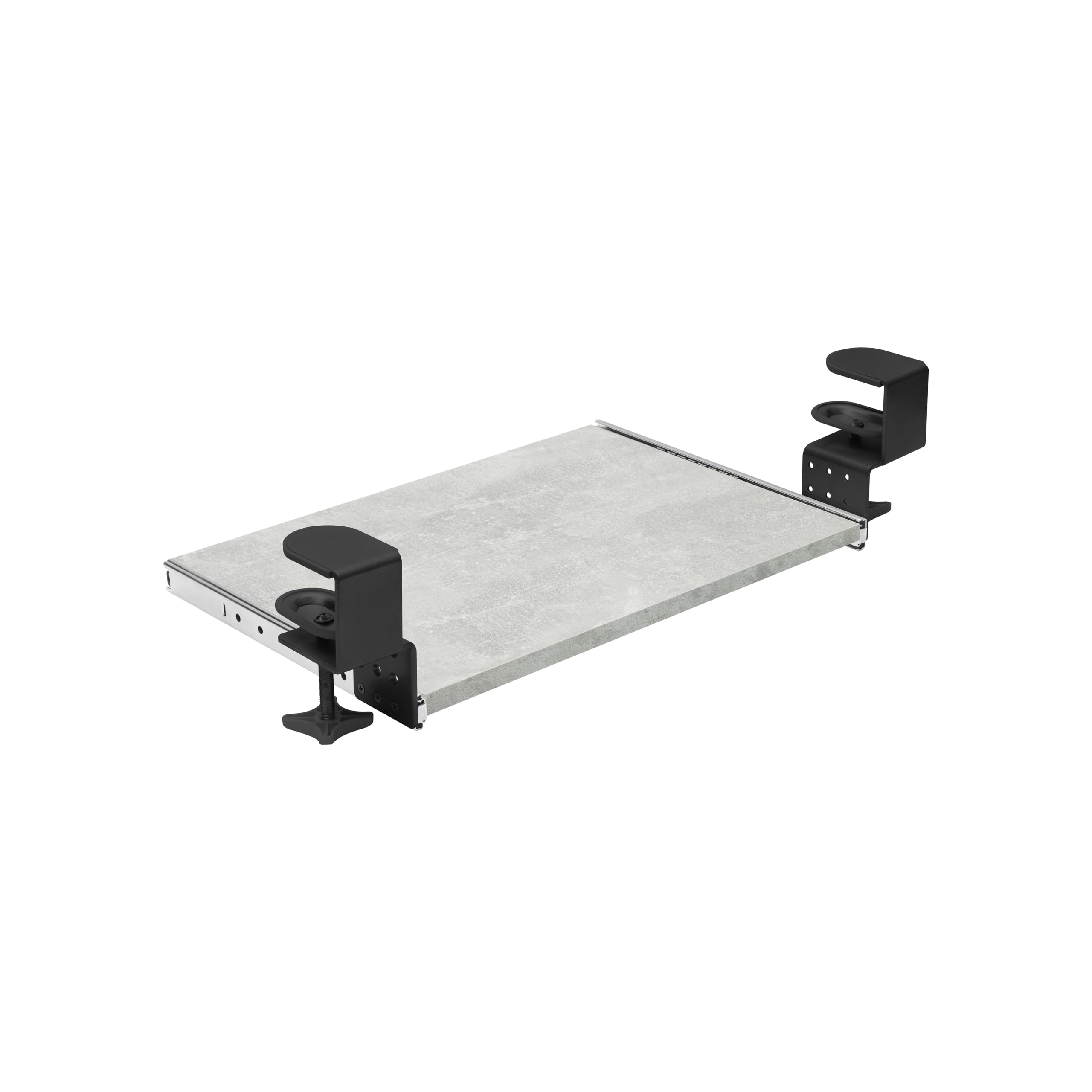 FIX&EASY Ladegeleiders klembaar voor toetsenbordlade met plank 800X300mm sonoma eiken decor Klem in hoogte verstelbaar zwart geleiders zwart 300mm rails met vergrendelen voor toetsenbord muis keyboard