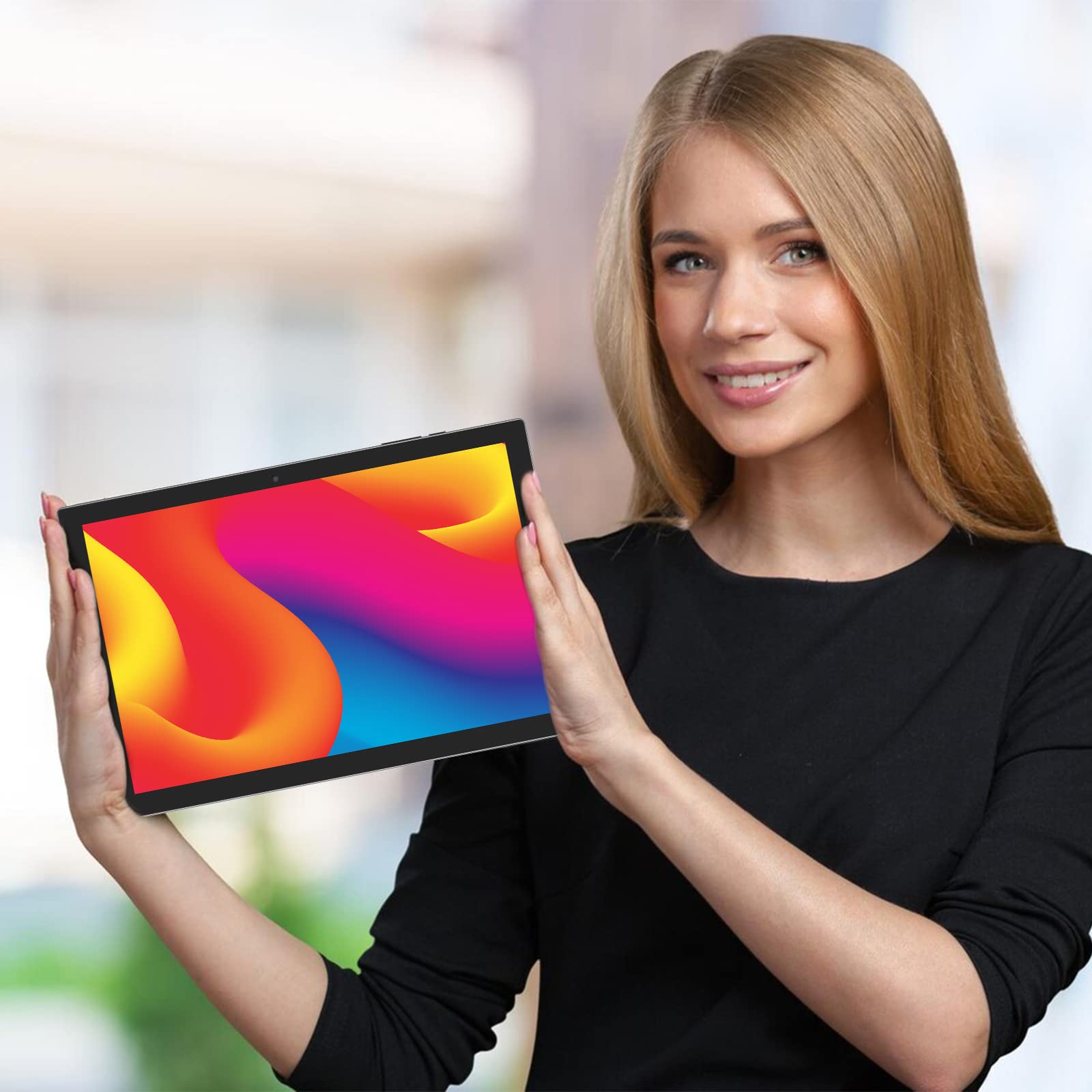 Tableta Android 14 de 10 pulgadas, DDR4 8GB RAM 64GB Tabletas de almacenamiento, Soporte 1TB Expandir 2MP+8MP Cámara Dual 10 IN Tab, WiFi6 Bluetooth 6000mAh Batería, 1280*800 10.1 IPS HD Pantalla 7