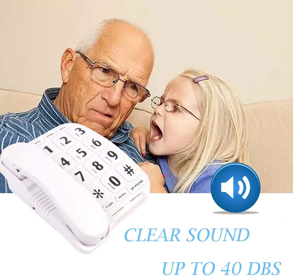 Buy KerLiTar KP011W Big Button Corded Phone for Elderly with Handsfree