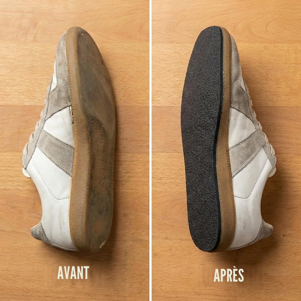 Gomme antidérapante semelle 1,8 mm 25x59,5 cm noir – plaque flexible pour réparation chaussures, pads antidérapants, semelle crépe, sneakers, chaussures sport, ski de fond