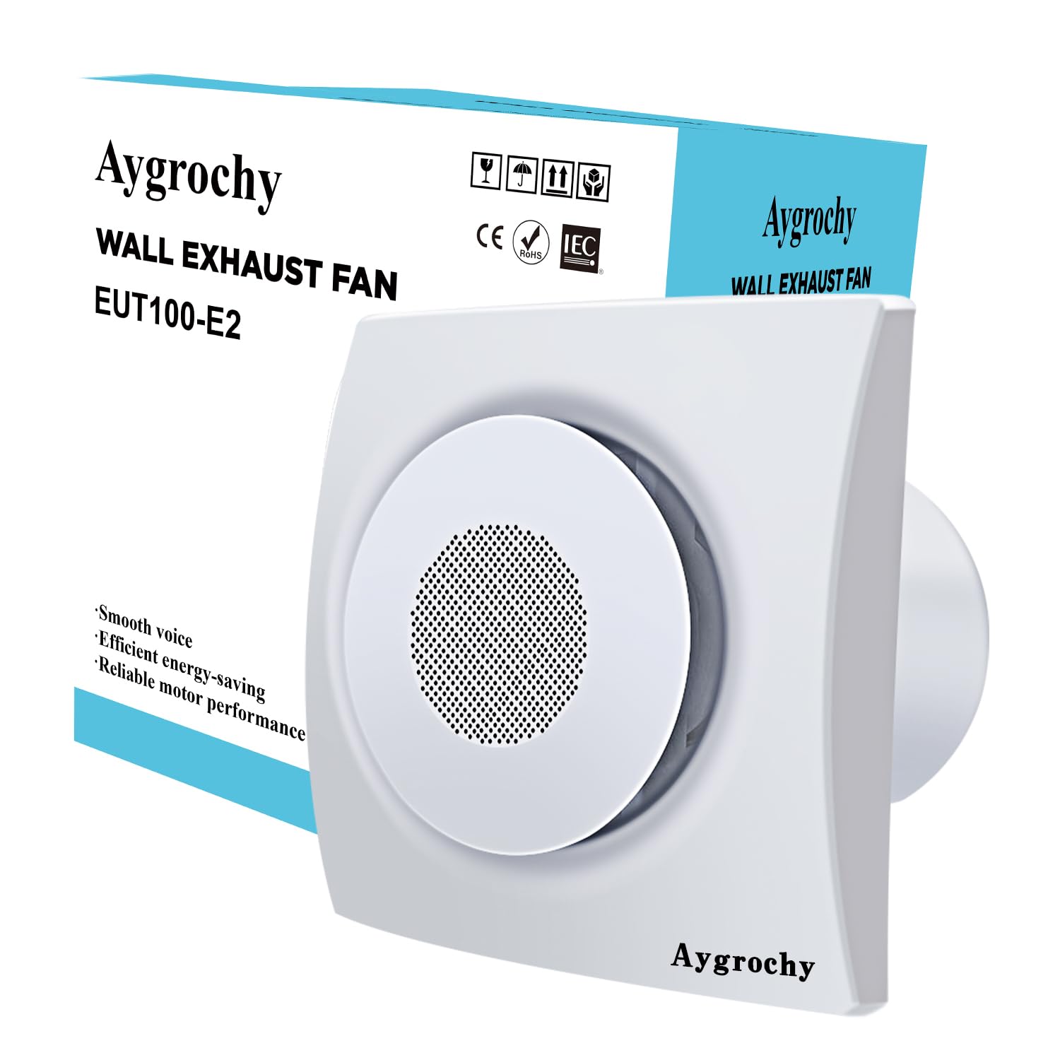 Aygrochy Ventilador extractor de aire silencioso de 100 mm, extractor de baƱo Silencioso, Bajo consumo, Ideal para BaƱo,Cocina,Inodoro,Calidad
