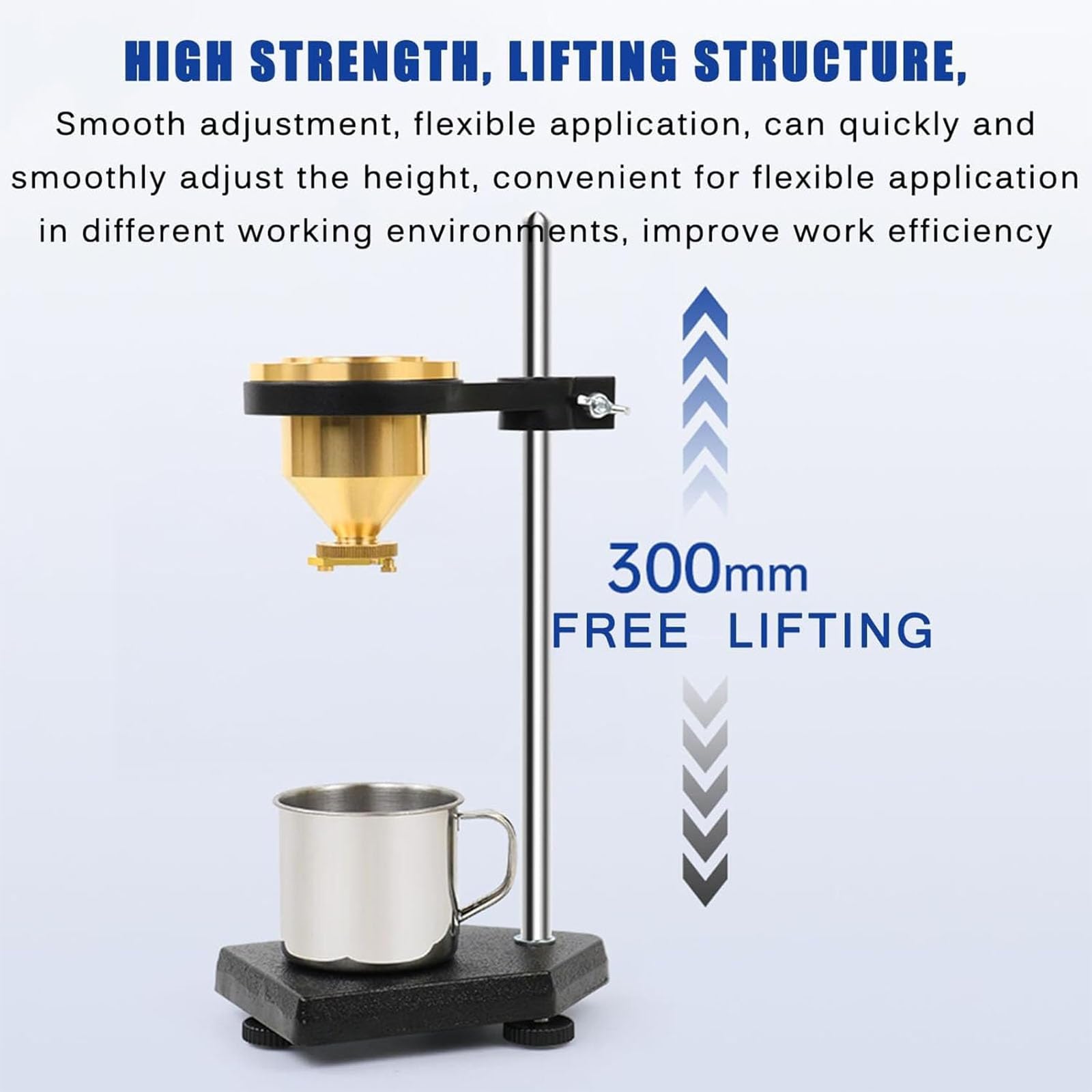 Viscosímetro para prueba de viscosidad líquida, capacidad de 100 ml, soporte y cronómetro ajustables, ajuste de nivel, ángulo de cono interior 81° + 15 pies, ideal para revestimientos, pinturas y