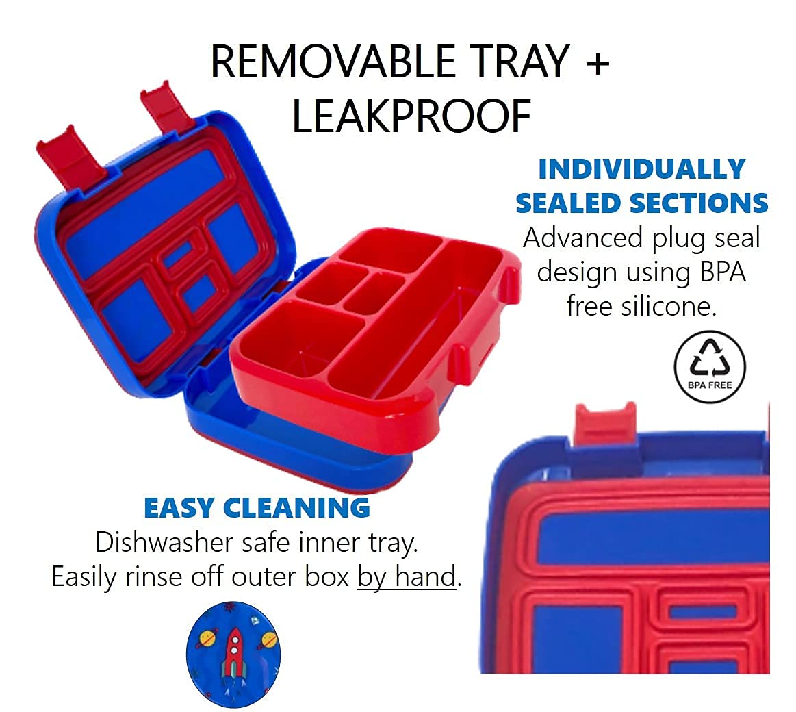 Kinsho Bento Lunch Box for Kids Toddlers, 5 Portion Control Sections